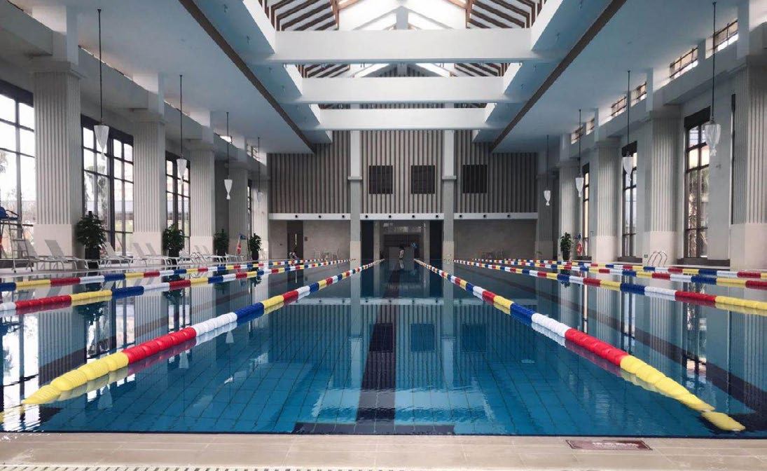 天嶼湖度假酒店泳池項目現(xiàn)場全景